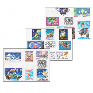 Карточки с наклеенными марками